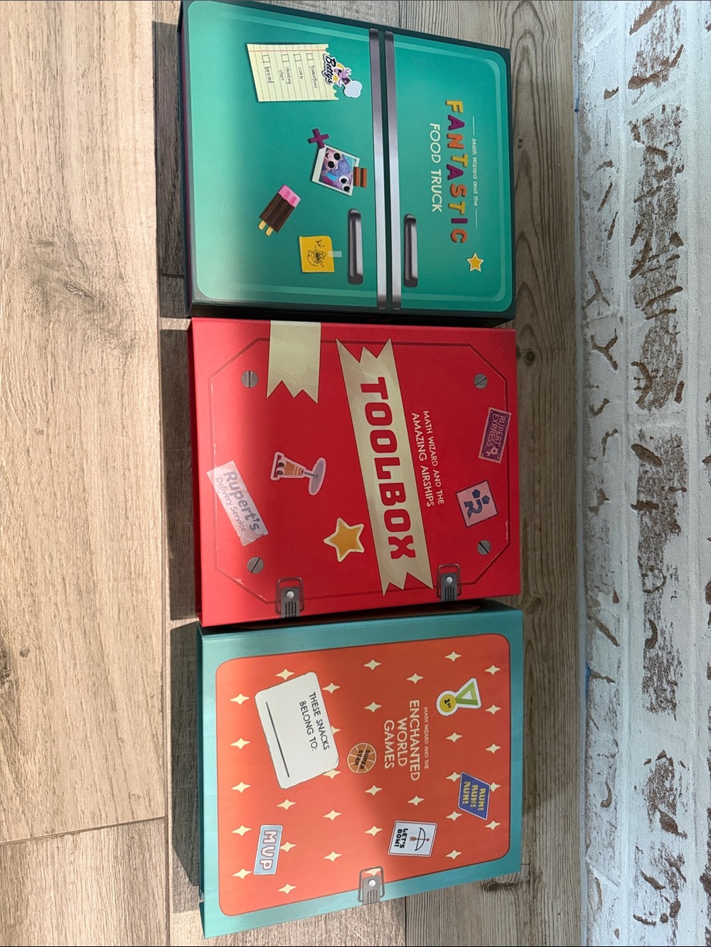 Kids Magnetic Play Set - Red and Teal Toolbox & Game Cases